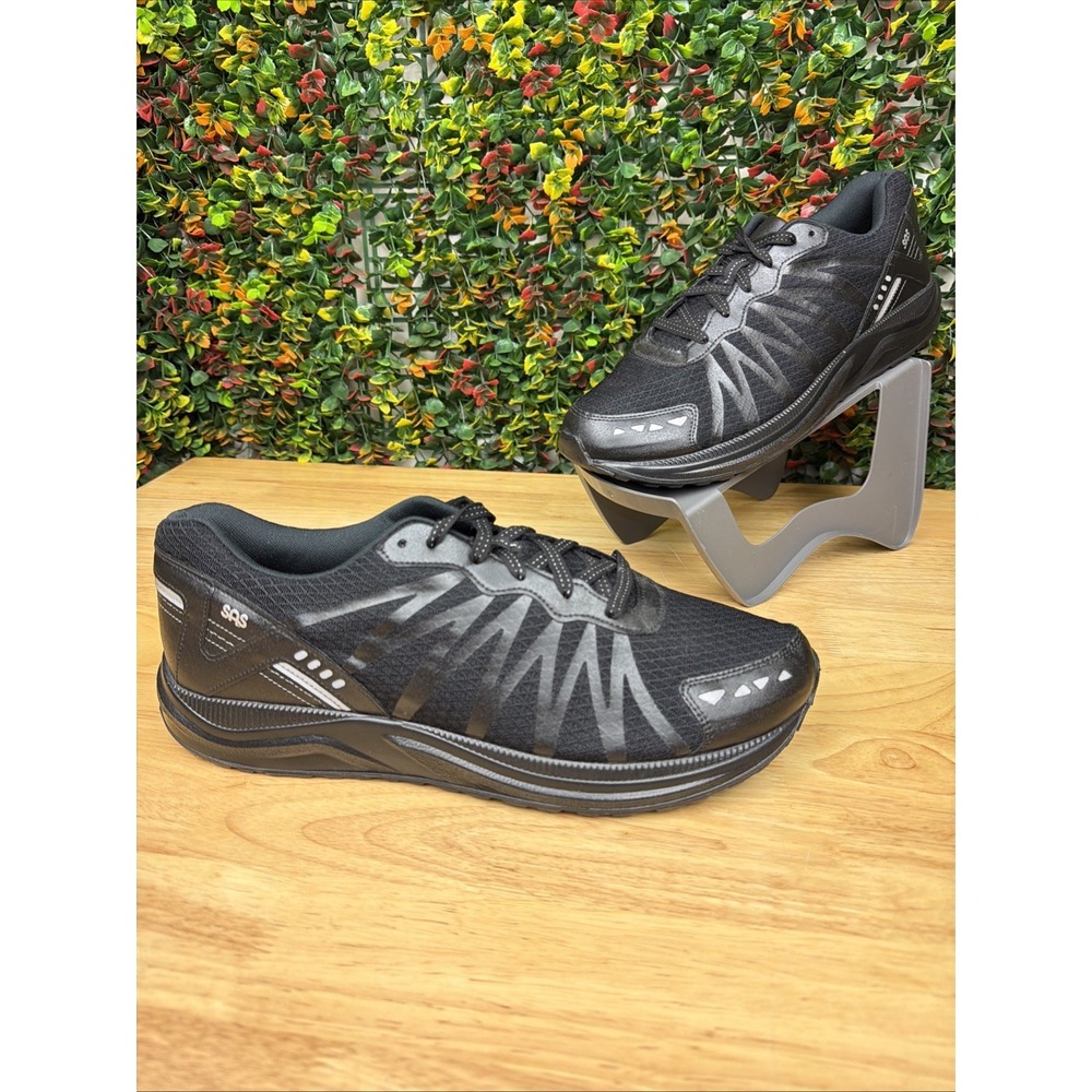 SAS Mission One Black Shoes Vibram Sole Lace Up Men's Size 12 EE Wide Sneakers